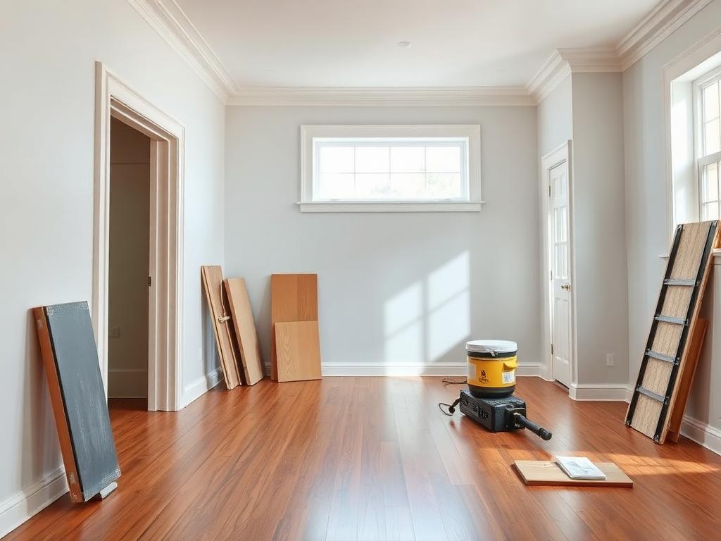 Pièce résidentielle en cours de rénovation intérieure